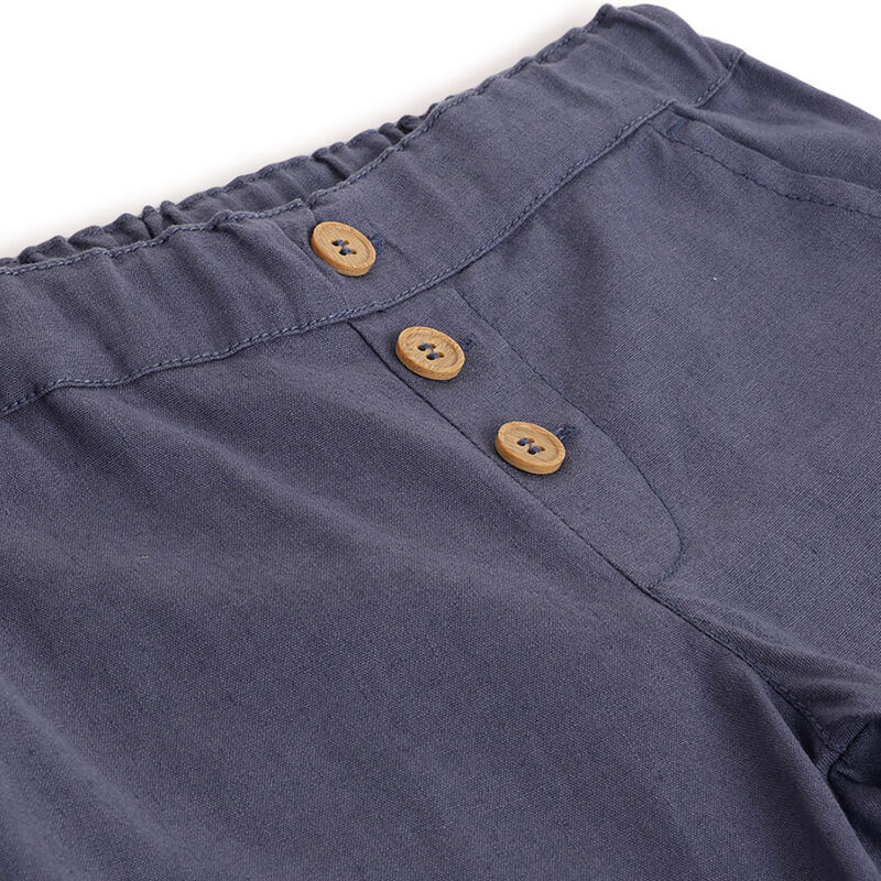 Boys Dark Light Blue Solid Shorts image number 2